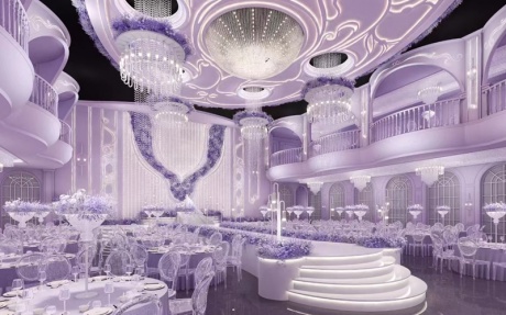 紫罗兰厅 [ 最大30桌 · 高7.5m · 无柱 · 长方形 · 低消2288 ]